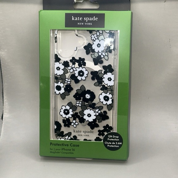 KATE SPADE IPHONE 16 Protective Case Floral Pattern with Bling! NEW - Picture 1 of 3